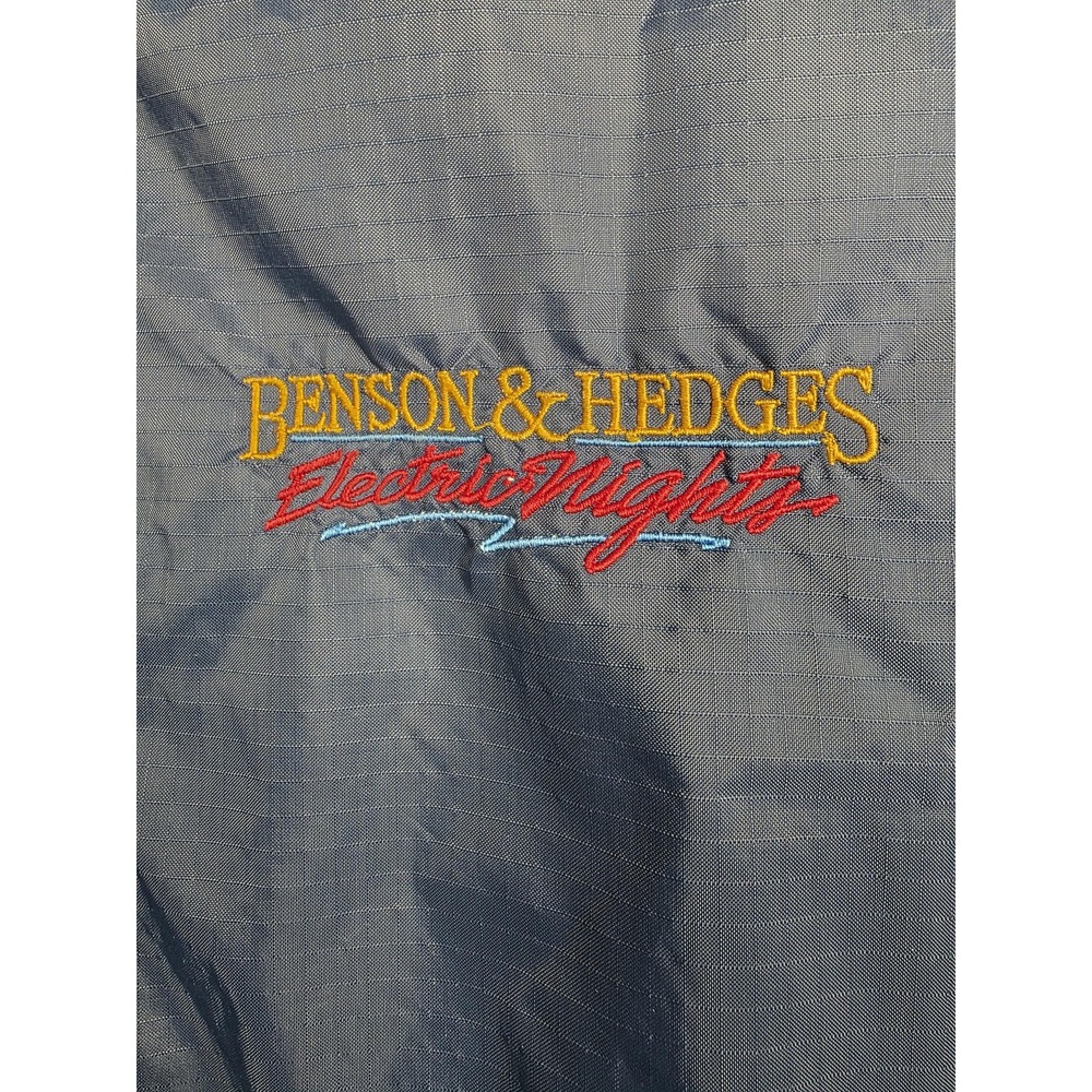 Vintage Benson & Hedges Electric Nights Jacket Mens Large Navy Windbreaker 90s - Picture 3 of 9